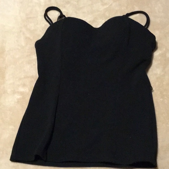 MODA BLACK BRA TEE TANK - Picture 1 of 7